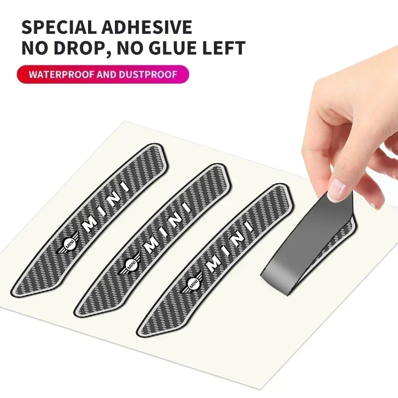 4개 자동차 휠 허브 림 스티커 자동차 장식 데칼 카본 파이버 스티커 미니 쿠퍼 S R50 R52 R53 R55 R56용 자동차 액세서리