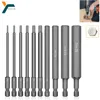 10Pcs 1.5-12mm 1/4 Inch Hex Head Allen Wrench Screwdriver Drill Bit  Set Magnetic Tip 100mm S2 Steel  Metric Hex Key Screwdriver 1