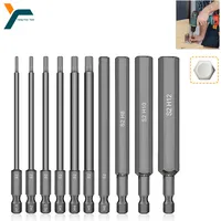 10Pcs 1.5-12mm 1/4 Inch Hex Head Allen Wrench Screwdriver Drill Bit  Set Magnetic Tip 100mm S2 Steel  Metric Hex Key Screwdriver 1