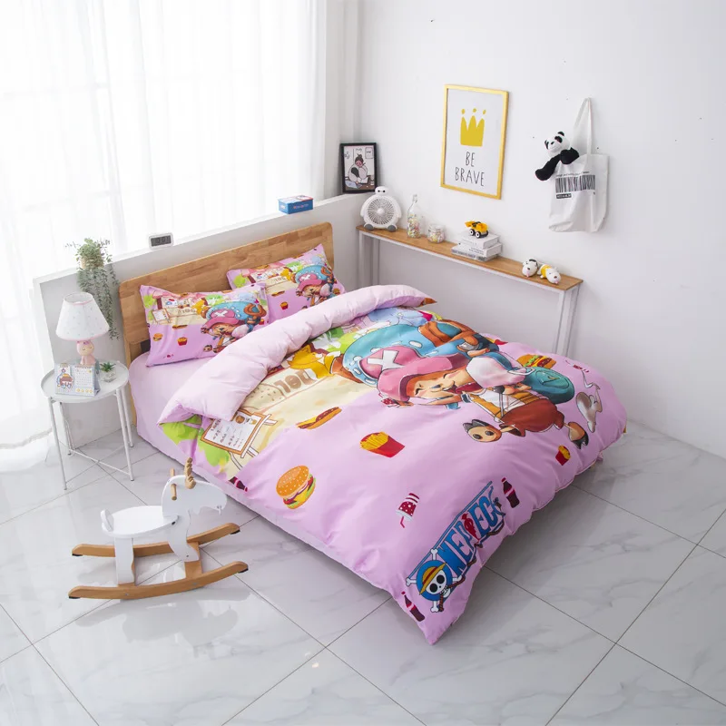 Bedding Sets Cartoon Chopper Quilt Bed Cover Duvet Cover Pillow Case 2-3 Pieces Sets Adult Children Size 2