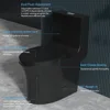 One Piece Toilet,  Dual Flush Toilet with 15.1"W Soft-Close Seat,17" Comfort Height Seat,Standard Elongated Toilet for Bathrooms 3