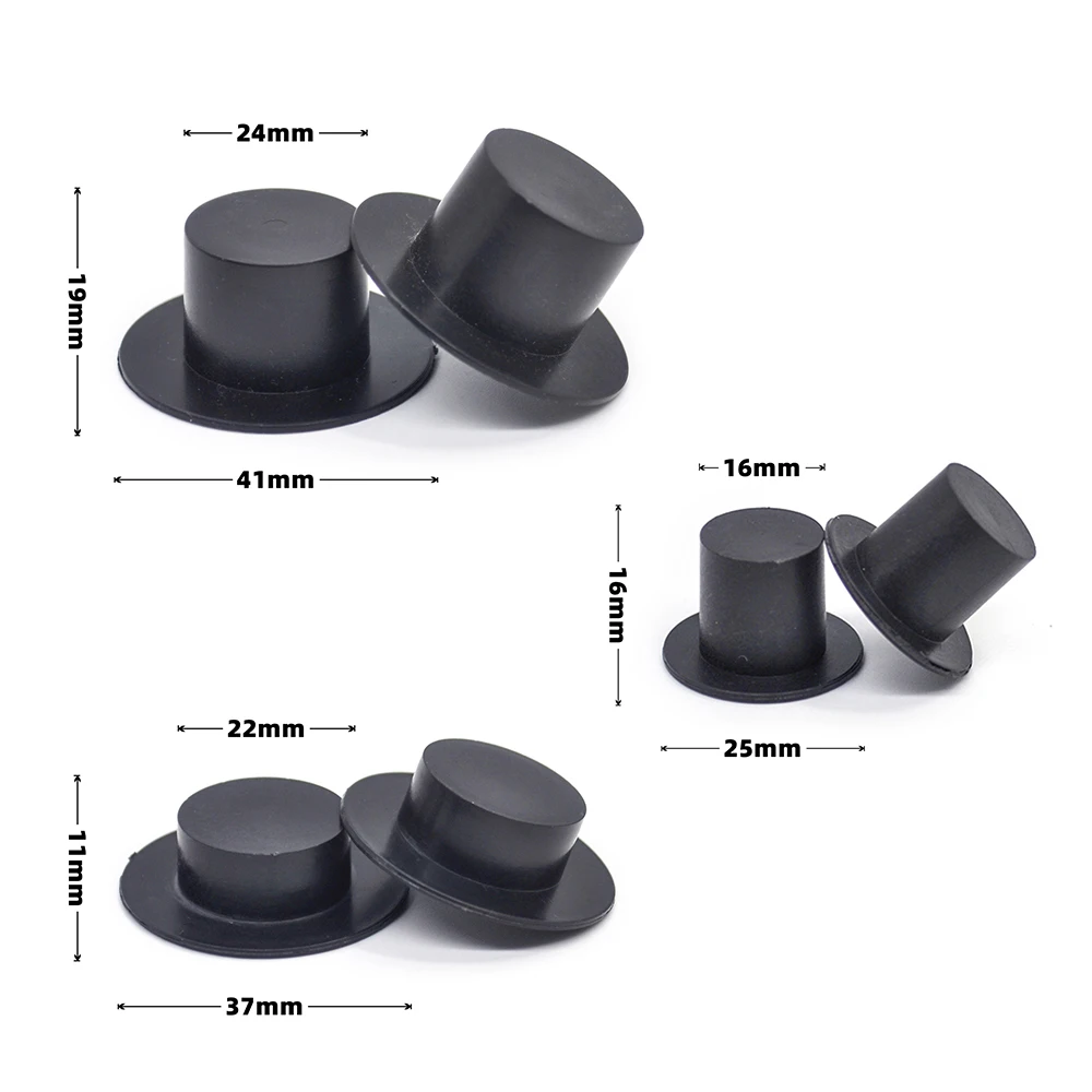 Mini Clown Hat Snowman Hat Black Plastic Doll DIY Accessories Jewelry Crafts Ornaments Christmas Home Decoration 24Pcs