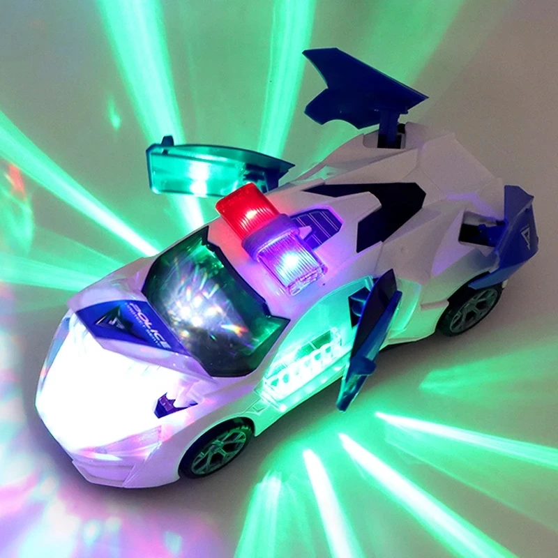 Electric dancing 360 degree deformation and rotation electric toy car with music lighting flash universal toy children's toy gif