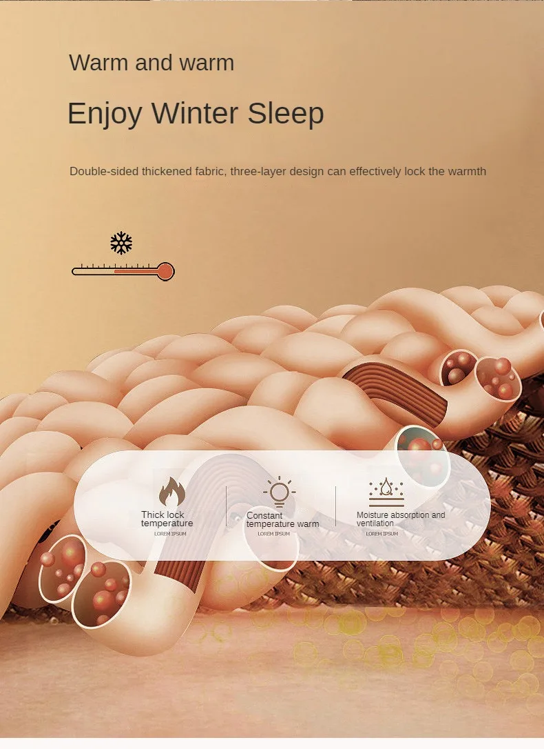Thick Lamb Wool Blanket – Warm Quilted Winter Bed Cover