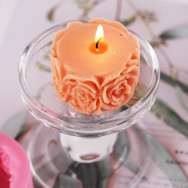 Valentines Day Candle Molds DIY 3D Rose Relief Cylinder Round Ball Shape  Silicone Wax Mould for Handmade Candle Making Cake Mold - AliExpress