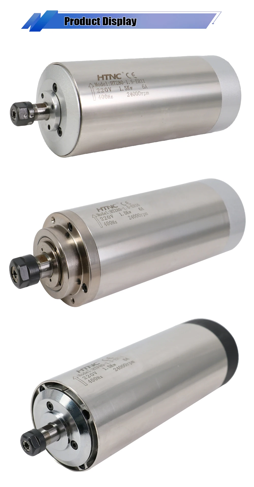 2026 New 1500w Spindle Motor For wood aluminium soft metal ER16 400hz 24000rpm 1