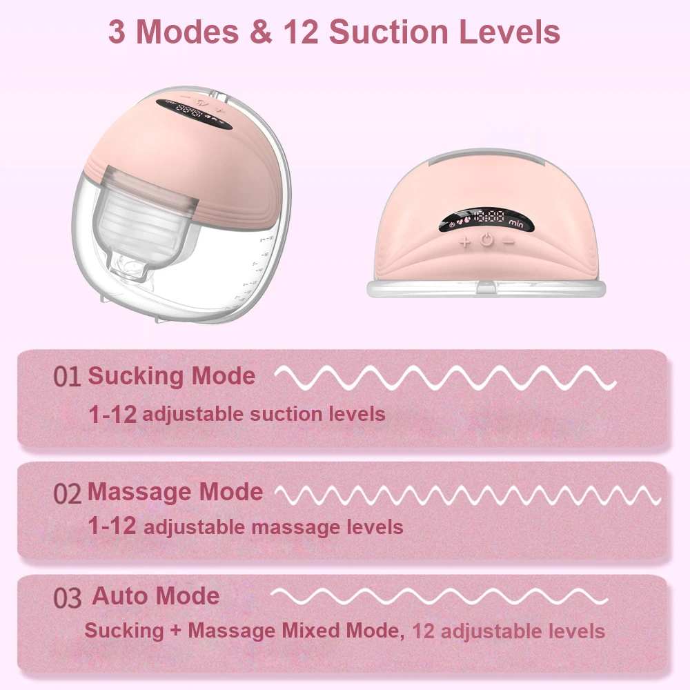 Wearable Breast Pump for Breastfeeding Portable Electric Breast Pump Hands Free with 24mm Silicone Flange 180ml Storage Capacity 3