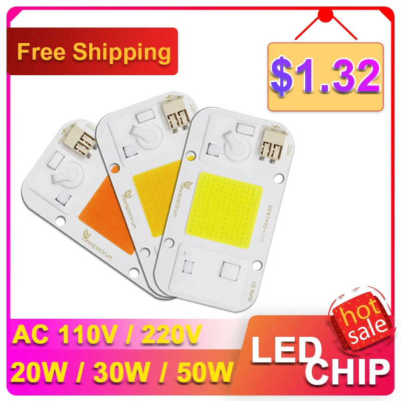 Free-Welding LED Chip 220V 110V 20W 30W 50 Watt Led Matrix COB Chip Module Cold Warm White with Holder for DIY Light Floodlight mini 1 8 inch serial spi tft lcd module display with pcb adapter ic 128x160 dot matrix 3 3v 5v io inerface cmmpatible 1602 5110