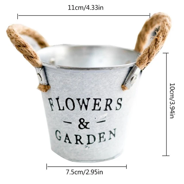 1Pc Retro Iron Creative Letters Decorative Flower Bucket Corrosion Resistant Metal Grass for Artificial Plants 6