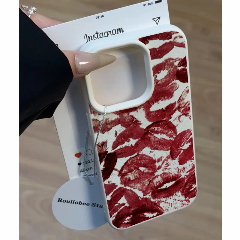 Red Lips Kiss Print Phone Case