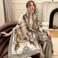 Luxury Horse Winter Cashmere Scarf Women Design Warm Pashmina Shawl Wraps Bandana Female Thick Blanket Soft Bufanda Foulard 1