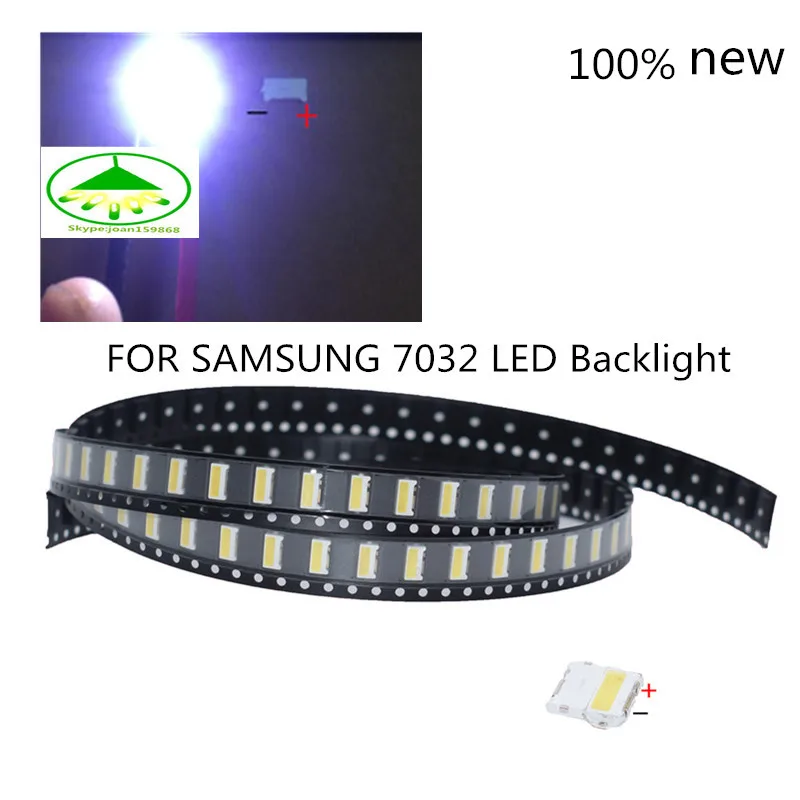 300 Pz/Lotto 100% Nuovo Per Samsung 7032 Led Retroilluminazione Edge Serie Led Ts732A 3V 7032 Applicazione Tv Bianca Fredda