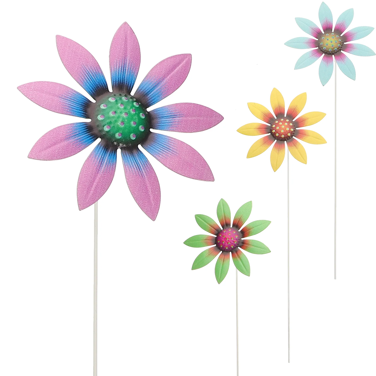 

4 Pcs Flower Plugin Home Decor Garden Decoration Decorations Shape Stake The Flowers Iron Gardening Outdoor