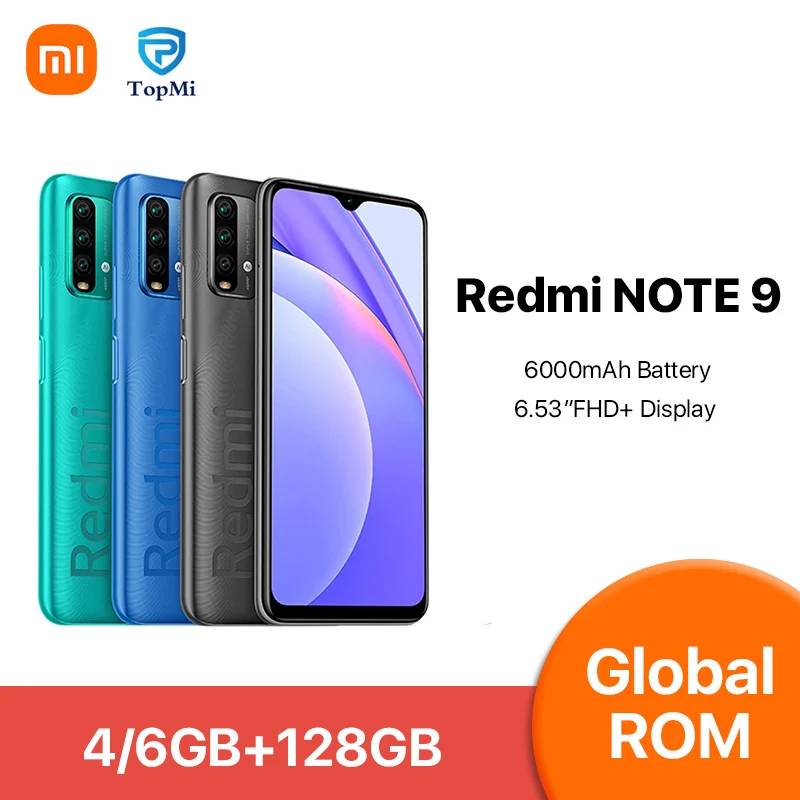 Global ROM Xiaomi Redmi Note 9 4/6/8GB 128GB 6000mAh 6.53&quot FHD+ Display 48MP Camera Snapdragon 662 Octa Core Cellphone |