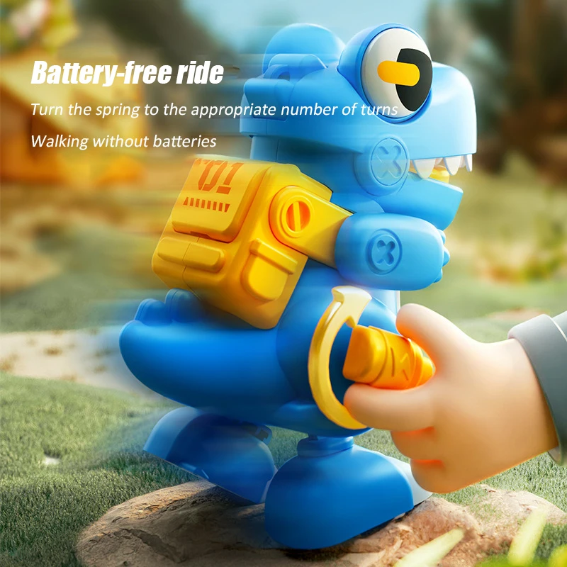 Wind Up Toy Clockwork Dinosaur Cartoon Adorable Walking Toy Simulation Animal Keychain Pendant Baby Interactive Puzzle