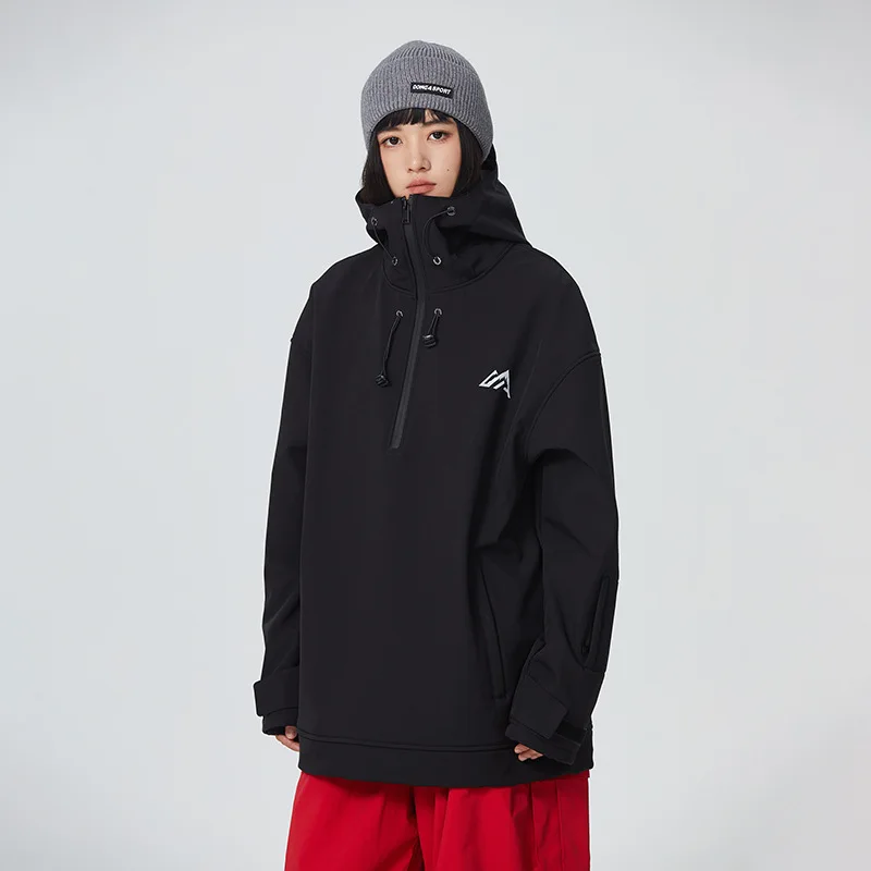 SEARIPE Ski Hoodies Women Men Thermal Waterproof Windproof Warm Snow Jacket Snowboard Wear Winter Outdoor Sports Clothing Hooded