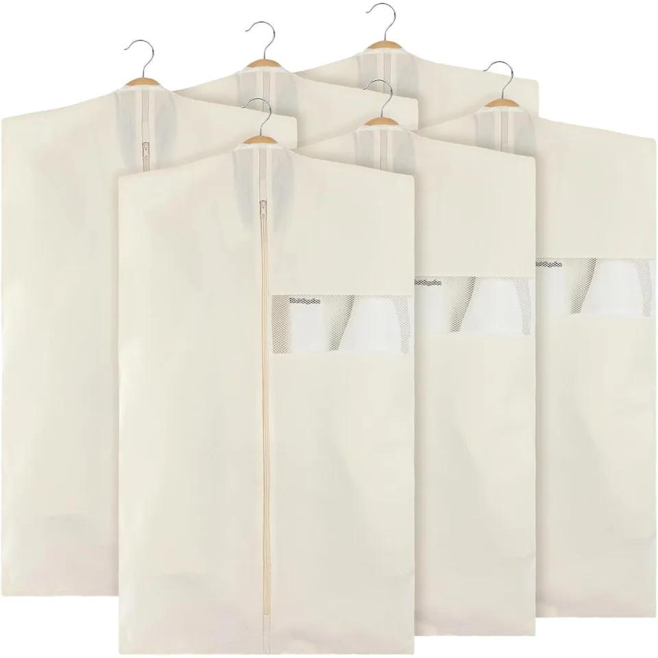 Cotton Hanging Garment Bags Set of Six