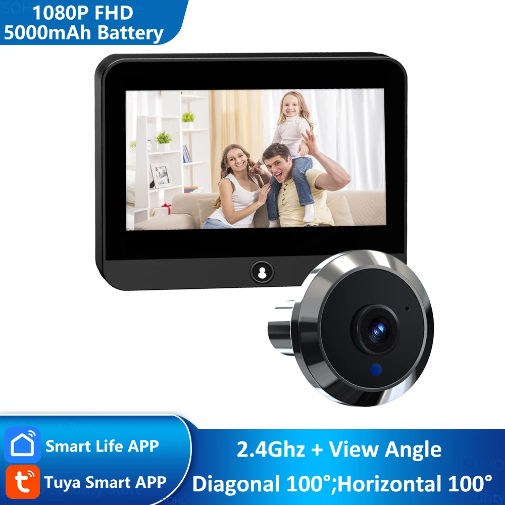 Mali 1080P tuya smare Élet haza Digitális Csengő Kibic peepholes Port camer Lornyonnal néz wifi  Ir éjjeli Látás vel 4.3 hüvelykes Képellenőrző