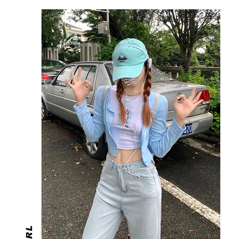 Real time jeans women's trousers Baby blue 2023 spring and summer high waist loose wide leg pants summer wash light color drapin