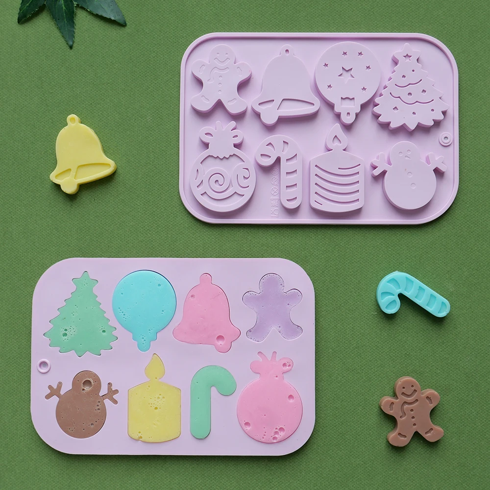 1pc Christmas Chocolate Mold 8-Hole with Various Holiday Shapes, 3D Silicone Candy Mold... - SKU SCM01717 - UGI Packaging
