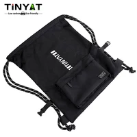 TINYAT Large Capacity Waterproof Drawstring Backpack for Men and Women, Lightweight Polyester Travel and Fitness Sports Bag 2