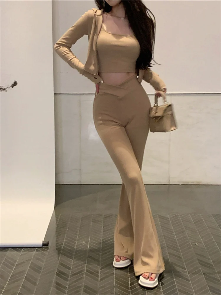 

H.sa Women's 3 Pieces Set Outfits Autumn Jogging Femme Tracksuit Zipper Top And Pants Casual Sport Suit Winter Wholesale Items