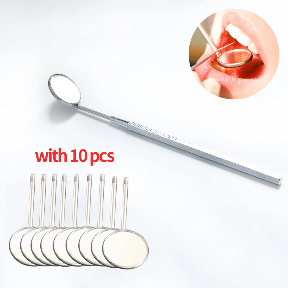 

10 Pieces Replaceable Dental Mouth Mirror Reflector Dentist Equipment Stainless Steel Dental Mouth Mirror Oral Care Tool Set Kit