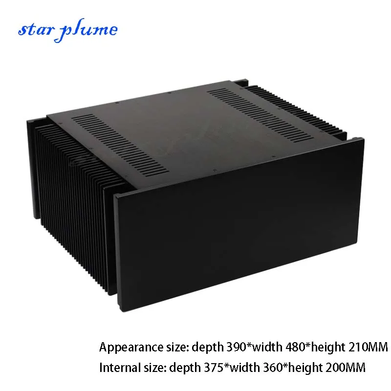 (390*480*210mm) CJ0096-WA107 All-aluminum Power Amplifier Case Blank Cooling Chassis Post Amplifier Chassis Shell DIY Box