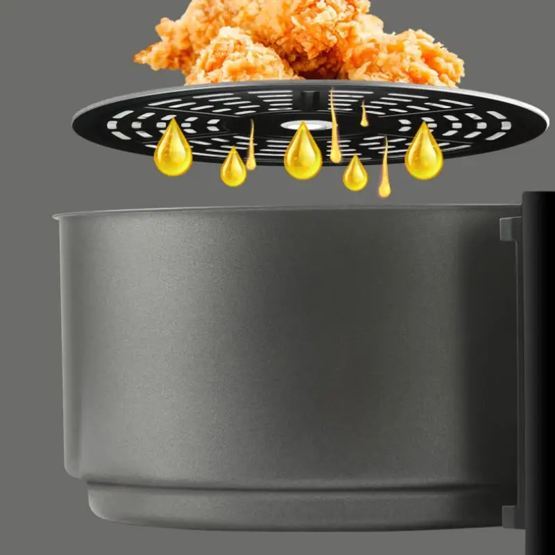 Air fryer 6.8L large-capacity air fryer knob switch food-grade non-stick coating healthy cooking 1-hour timer dual-purpose baking