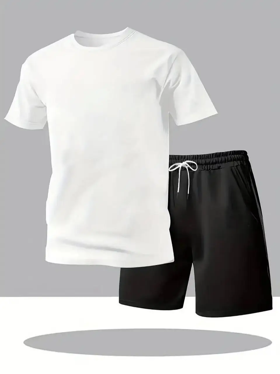 Nuovo abbigliamento sportivo estivo da uomo, set due pezzi con t-shirt a maniche corte e pantaloncini, abbigliamento casual traspirante e ad asciugatura rapida. - immagine 4