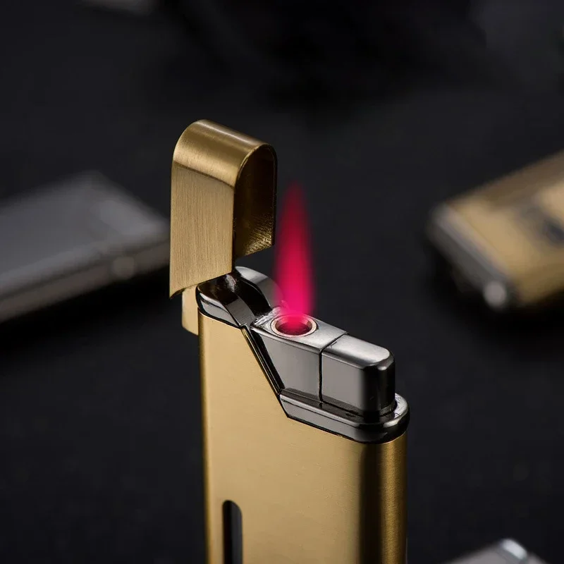 

HOT Exquisite Metal Gas Lighter Windproof Outdoor Kitchen Barbecue Cigar Portable Lighter Men's Gift High end Gift