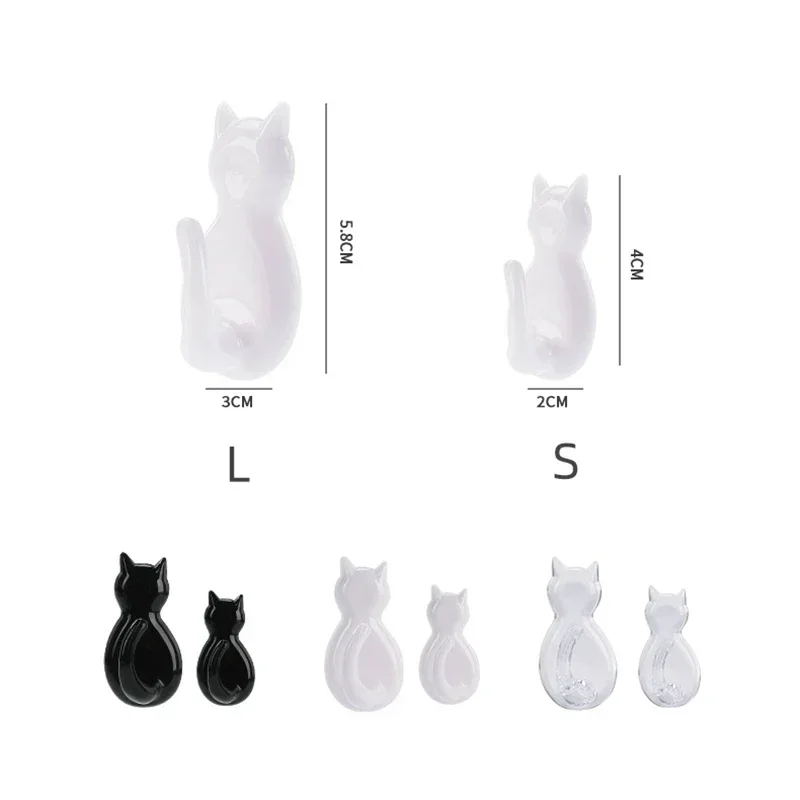 2PCS Waterproof Strong Adhesive Hooks for Bathroom Plastic Cat Wall Sticker Wall Door Hanger For Kitchen Transparent Towel Hook 4