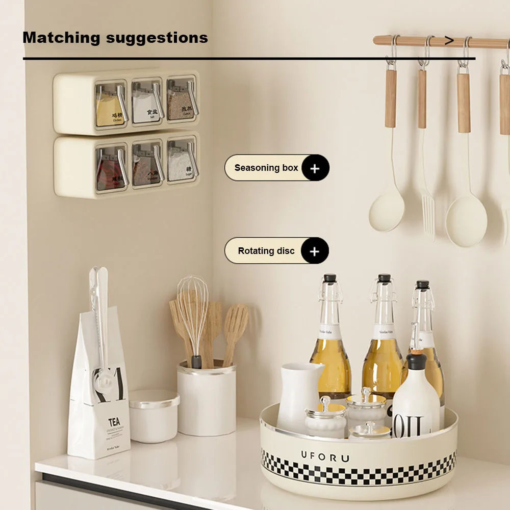 Fashion 3 Grid Visiables Wall Hanging Seasoning Box Waterproof Multi-Grid Seasoning Bottle Kitchen Supplies