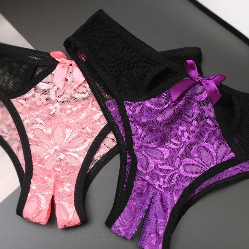 Women Panties Open Crotch Panties Low Waist Lace Briefs Underwear women panties female underwear lace panties womens underwear