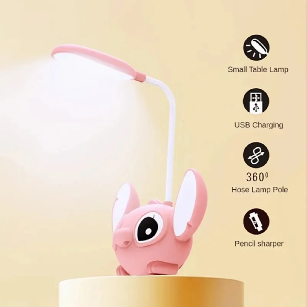 Hot Toys Lilo & Stitch Led Desk Lamp With Pencil Sharpener Foldable Light Cute Desk Lamp Usb Recharge Light Gift From Classmates 3