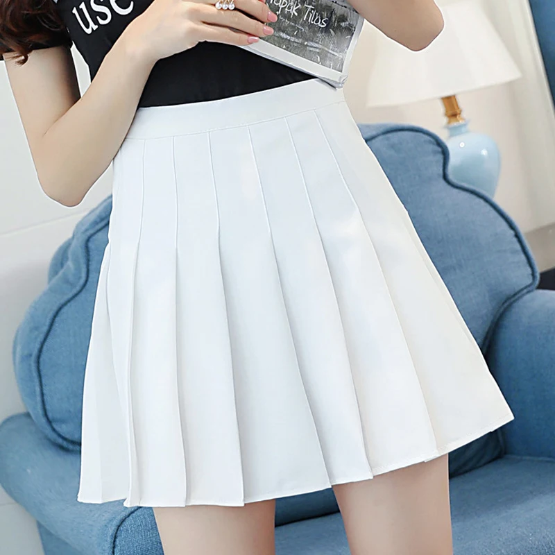 tulle skirt Summer Skirts Women Pleated Solid High Waist Skirt All-match Casual Streetwear Korean Fashion Folds Mini Skirt Woman Clothes black tennis skirt