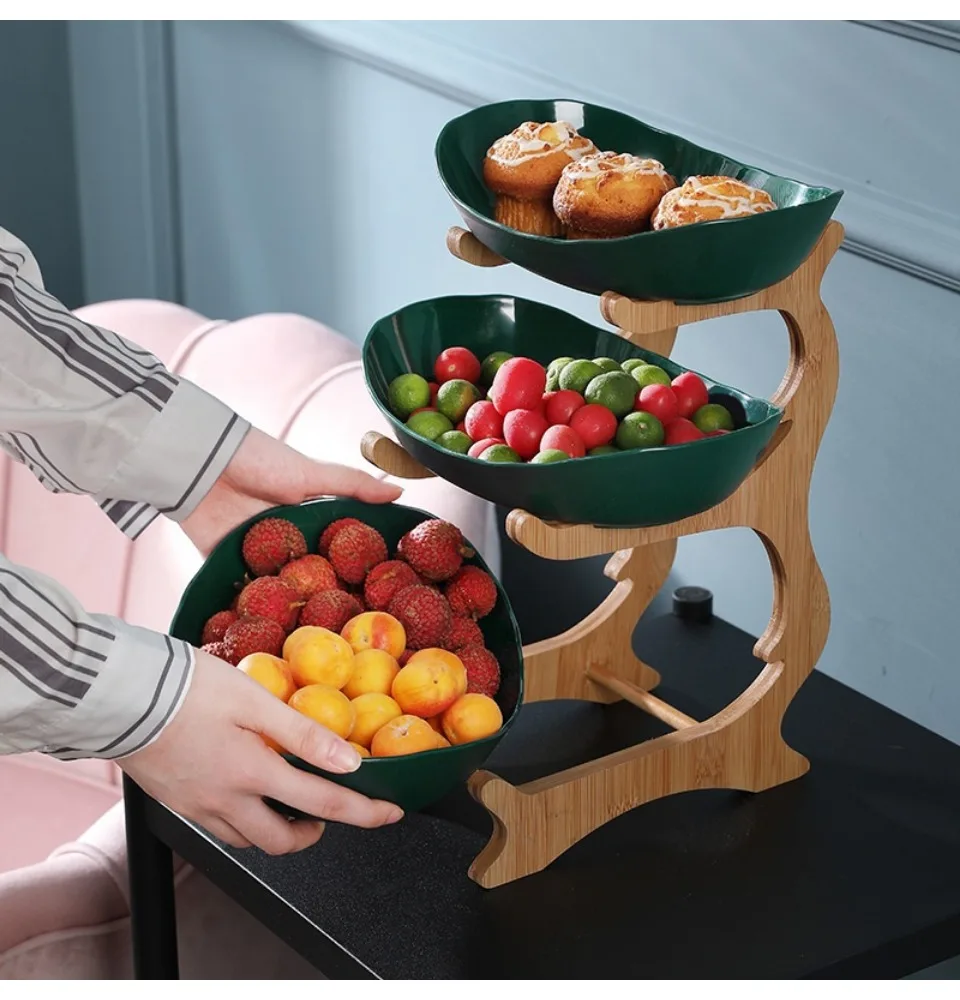 Three Layer Table Plates Dinnerware Snack Candy Cake Stand Salad Bowl