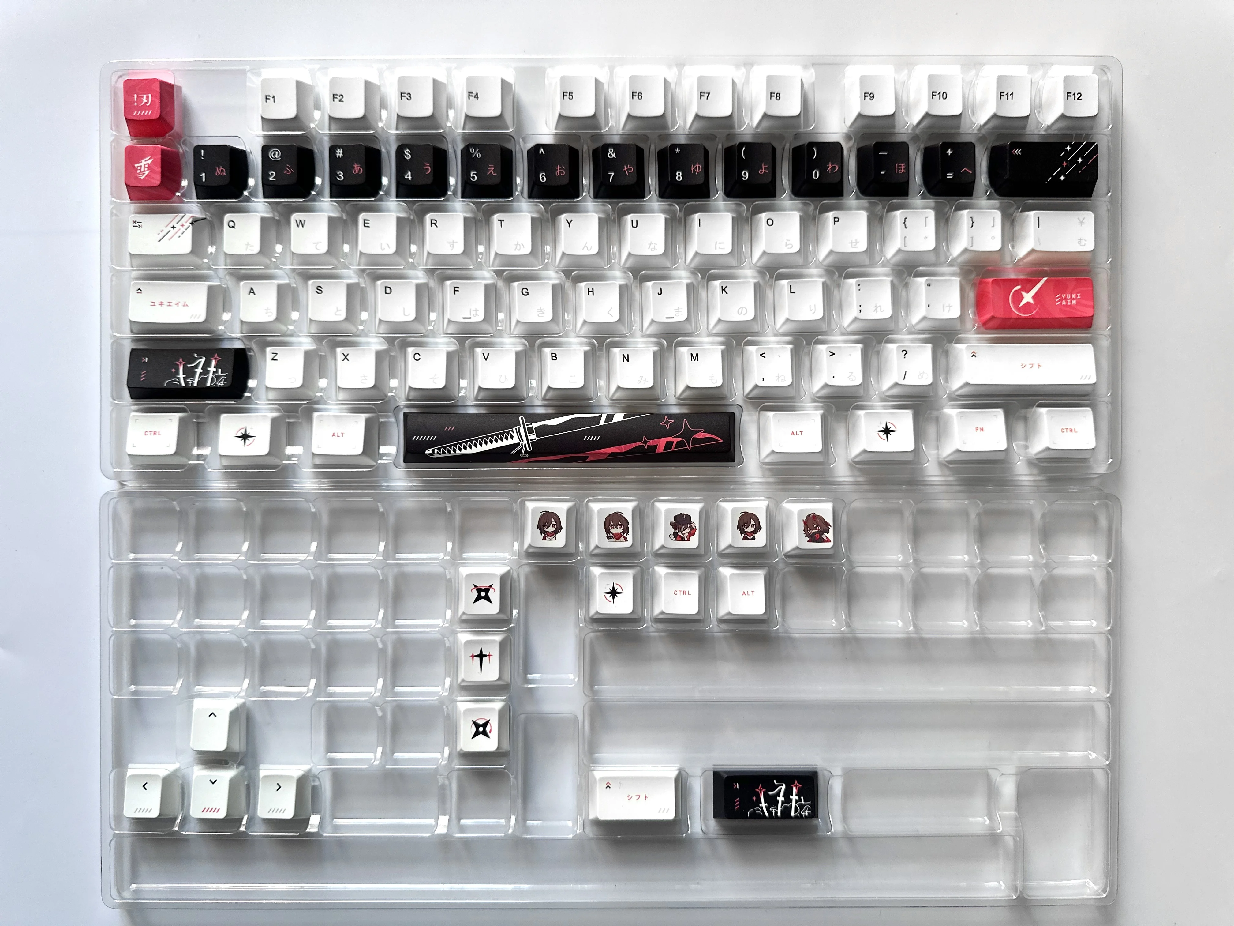 Mifuny yukiaim-アニメーションのキーボードキャップ,68キー,pbt 