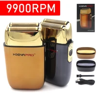 9900RPM USB Interface Cordless Electric Men’s Professional Barber Razor LED Floating Double Knife Net Beard Trimmer Foil Male