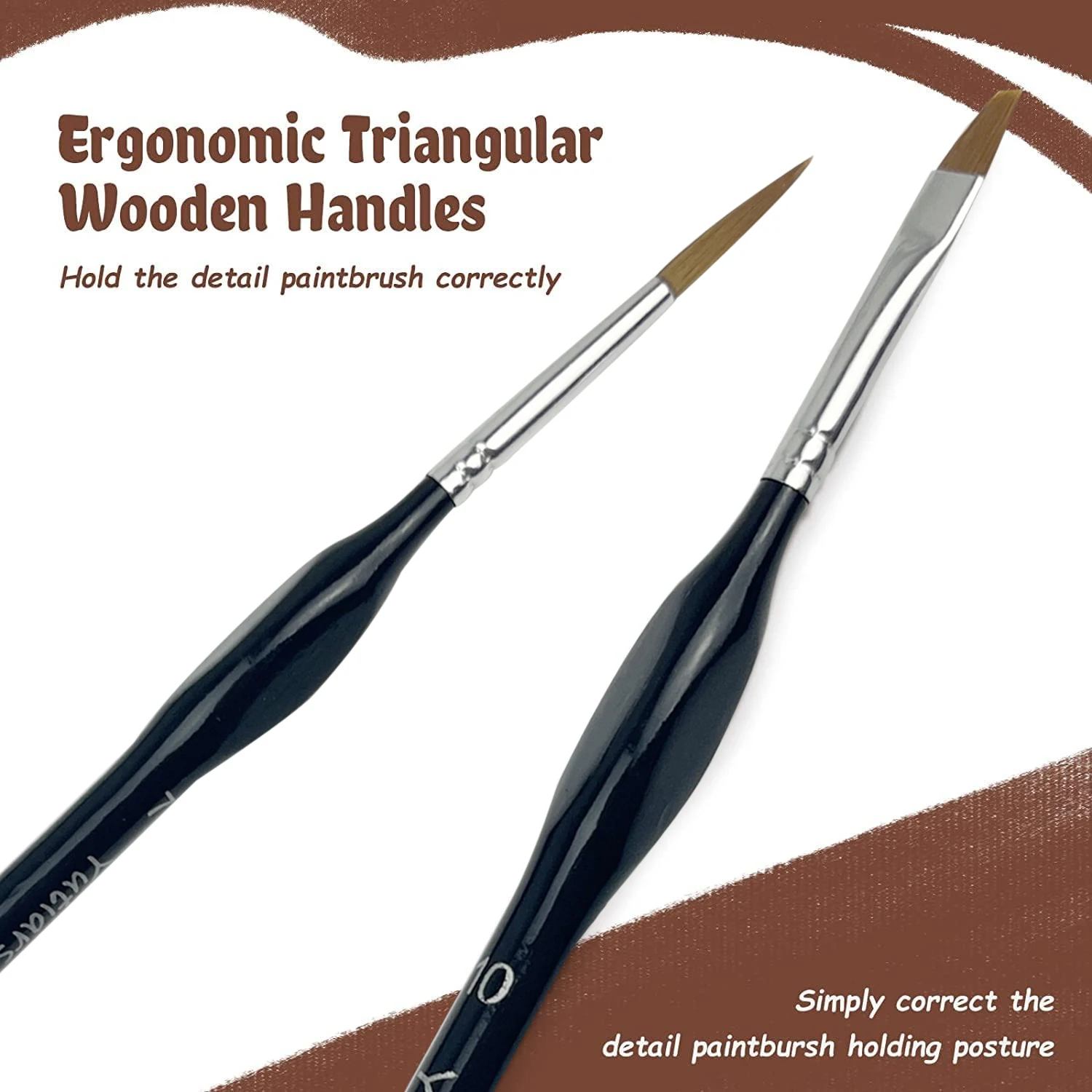 Detail Paint Brushes Set for Tiny Tip Acrylic and Watercolor Painting - Professional Artist Supplies for 40k Miniatures and Face 3