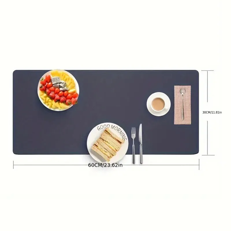 Desk Protector Mat 1pc 23.62x11.81in PU Leather Waterproof MousePad Desktop Keyboard Desk Pad Gaming Mousepad