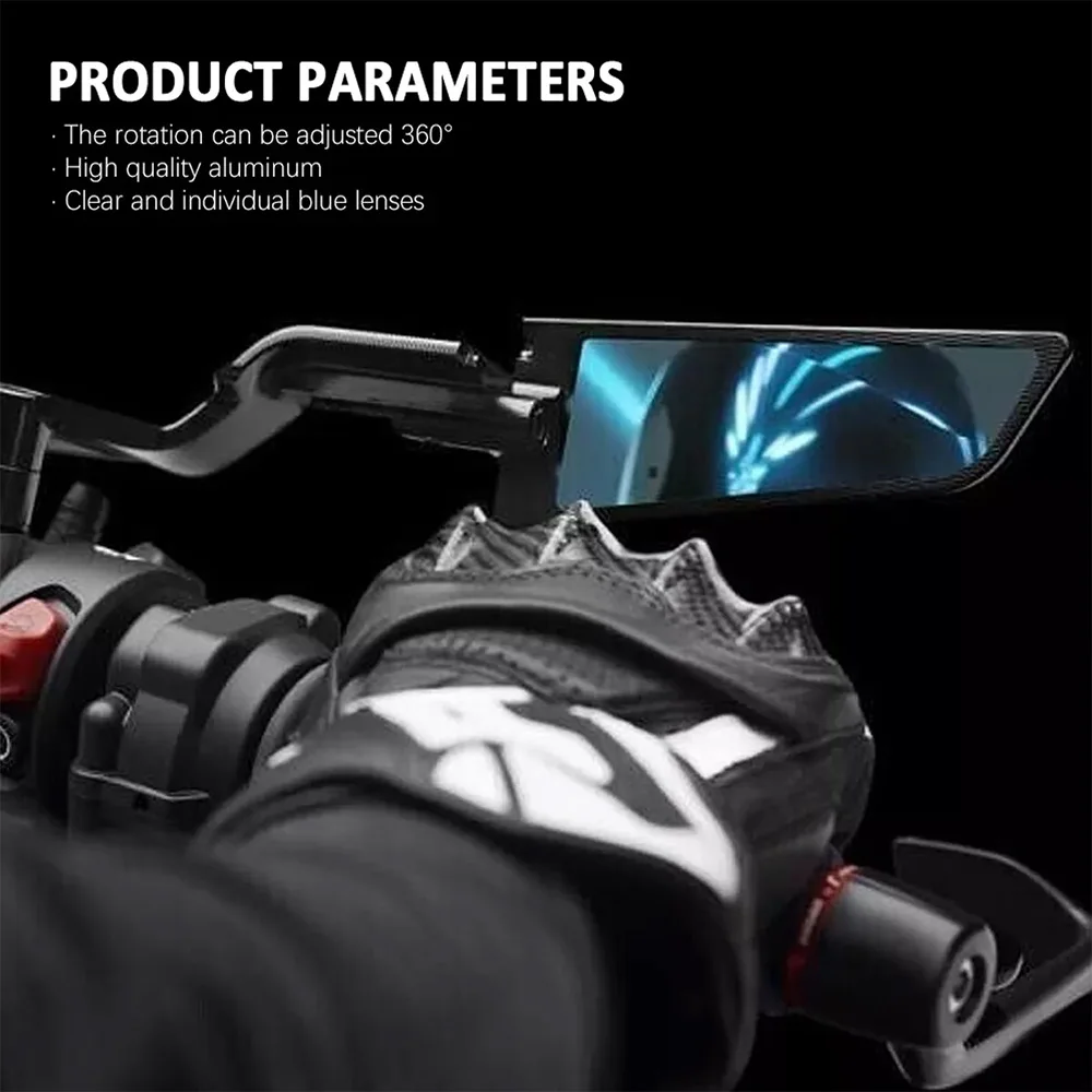 2025 S1000RR Rearview Mirror For BMW S1000RR 2019 - 2025 Stealth Sport Winglet Mirror Kits Adjustable Stealth Mirrors 4