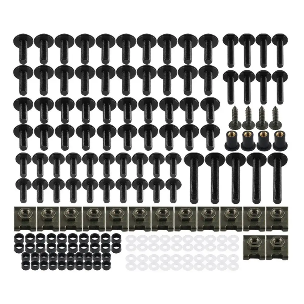 177PCS Motorcycle Fairing Bolts Kit Screws Nut Complete Kit Fit For YZF R1 R15 R25 R3 R6 R125 MT07 MT09 T-MAX530 500 FZ6 FZ8 motorcycle accessories motorcycle fairing