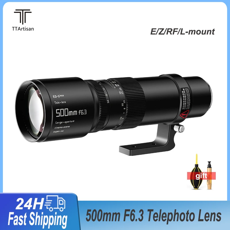 

TTartisan 500mm F6.3 Telephoto Lens Full Frame MF for Sony E A7RlV A6500 Nikon F Z Z6 Canon EF RF R7 L-mount Leica TL 2 Cameras