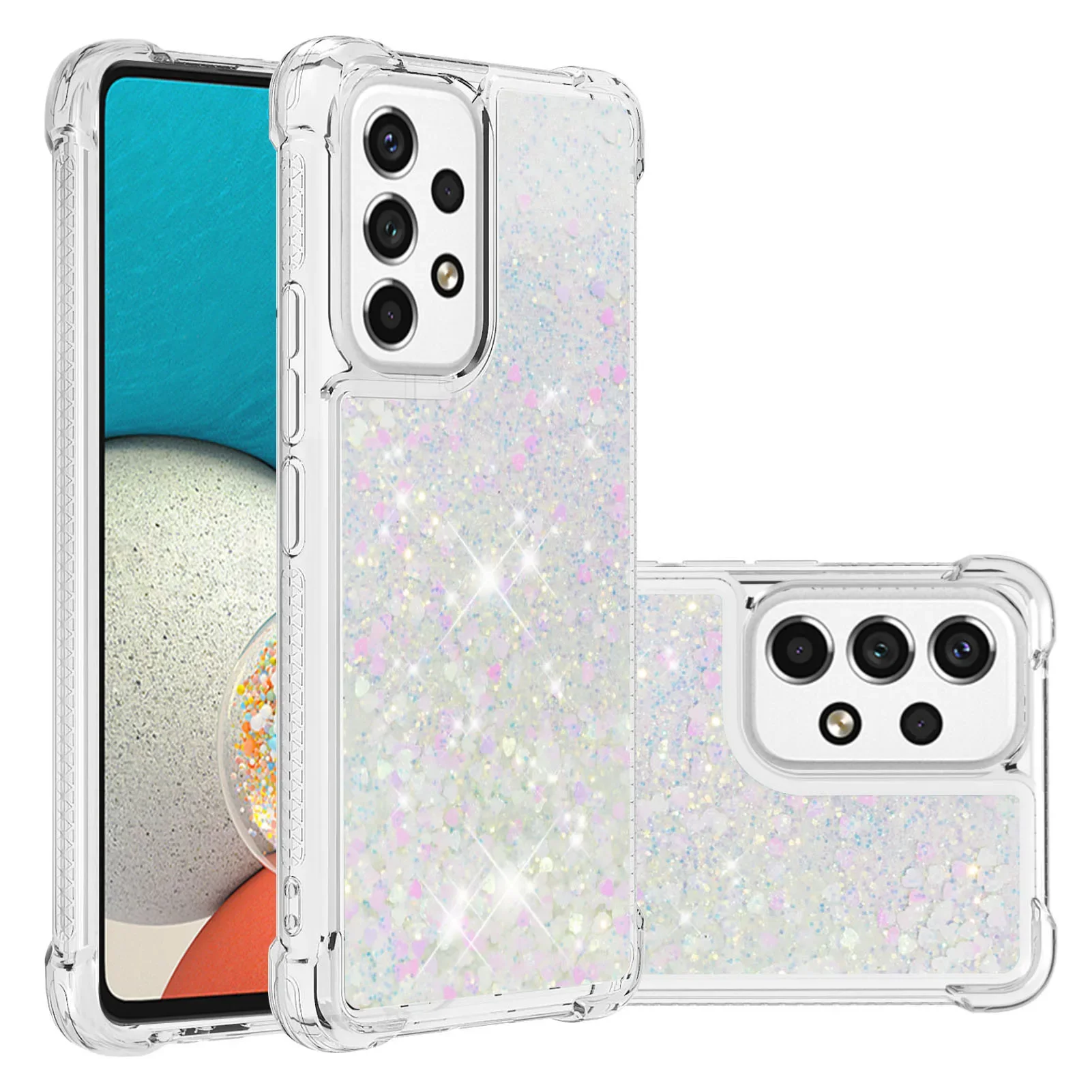 Glitter Clear Liquid Quicksand Phone Case with Dynamic Design