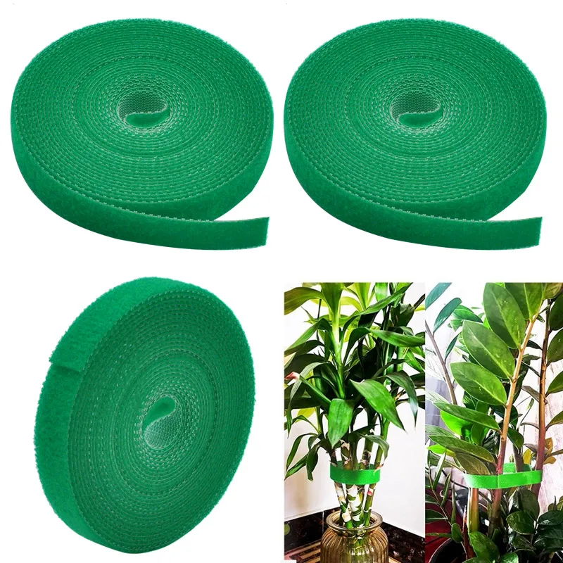 Plant Ties 2m Nylon Plant Bandage Tie Home Garden Shape Tape Hook Loop Bamboo Cane Wrap Support Accessories 3Pcs plant ties