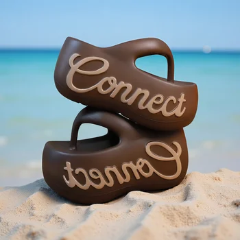 Fashion platform Flip flops 9cm elevated shoes ladies 2026 newly outdoor EVA clogs women's travel beach slides home slipper 1