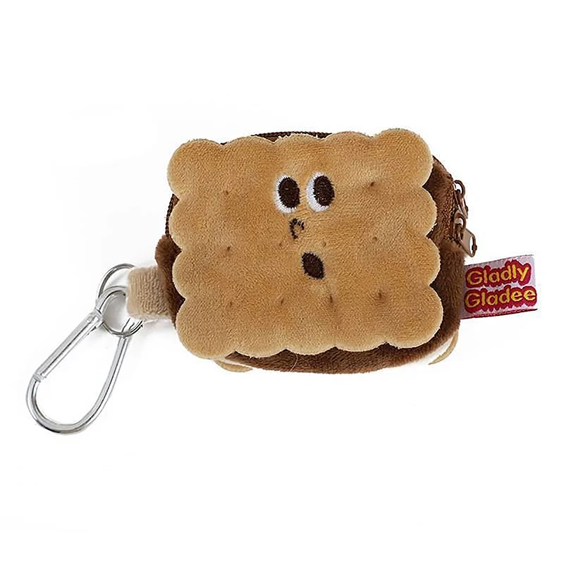 Kawai Biscuit Coin Bags Purse Plush Cake Headphone Organizer Bag Keys Cards Storage Bags Kids Birthday Gifts Schoolbag Pendants key case coin purse card wallet coin wallet plush coin purse change bag toy storage case earbuds storage bag card holders