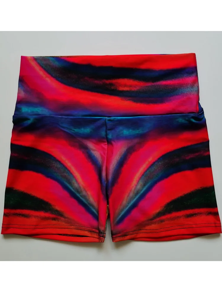 Sunset Push Up Booty Workout New Colorful Print Sexy Shorts for Women Fitness High Waist Sports Gym Clothing Yoga Running