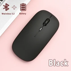Sleek Wireless Bluetooth Mouse with Portable Battery (Black)